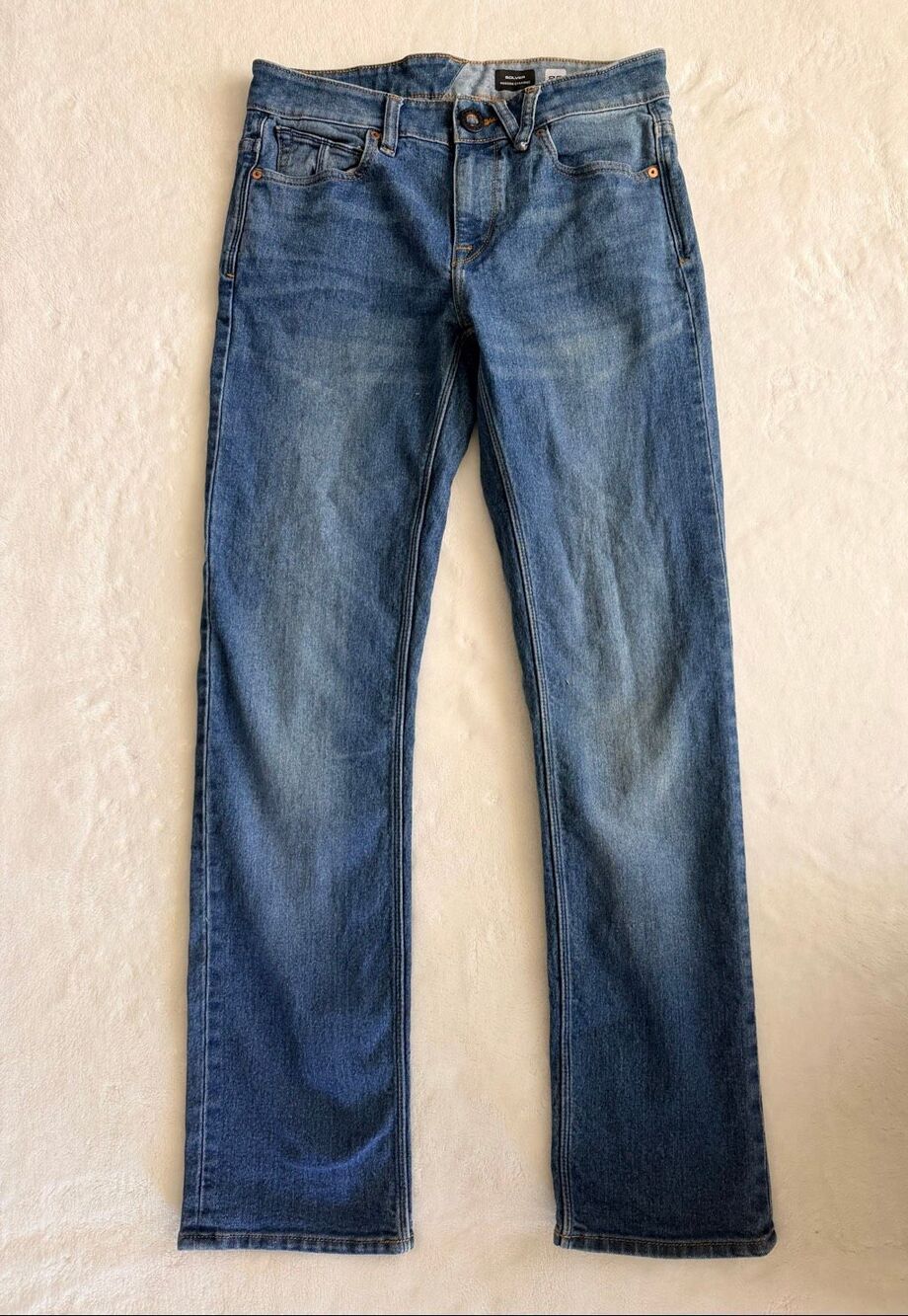 Volcom Solver Modern Straight Jeans Men’s 29 Medium Wash Stretch Denim